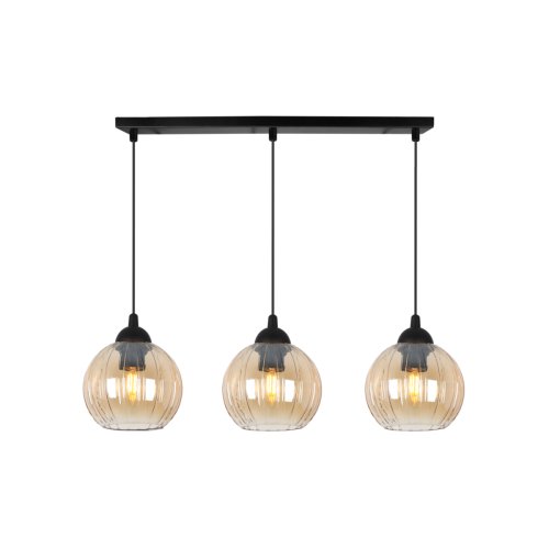 Lampa wisząca sufitowa żyrandol miodowy potrójny COSTA szklany kula nad stół do kuchni salonu