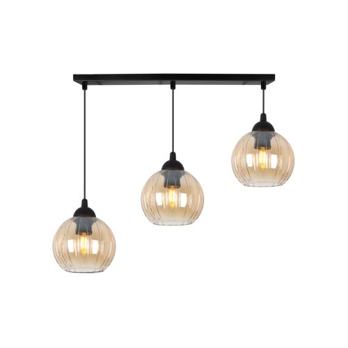 Lampa wisząca sufitowa żyrandol miodowy potrójny COSTA szklany kula nad stół do kuchni salonu