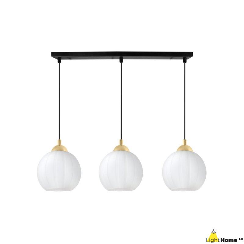 Lampa wisząca sufitowa żyrandol potrójny COSTA szklany kula do salonu kuchni glamour