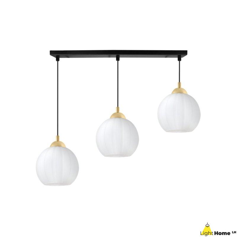 Lampa wisząca sufitowa żyrandol potrójny COSTA szklany kula do salonu kuchni glamour