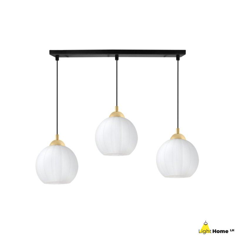 Lampa wisząca sufitowa żyrandol potrójny COSTA szklany kula do salonu kuchni glamour
