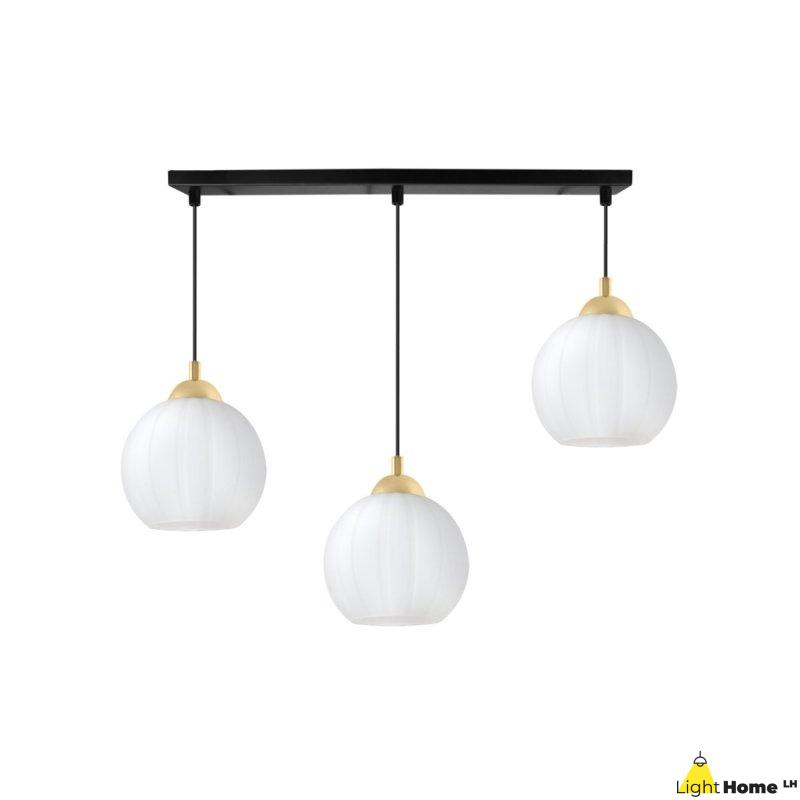 Lampa wisząca sufitowa żyrandol potrójny COSTA szklany kula do salonu kuchni glamour