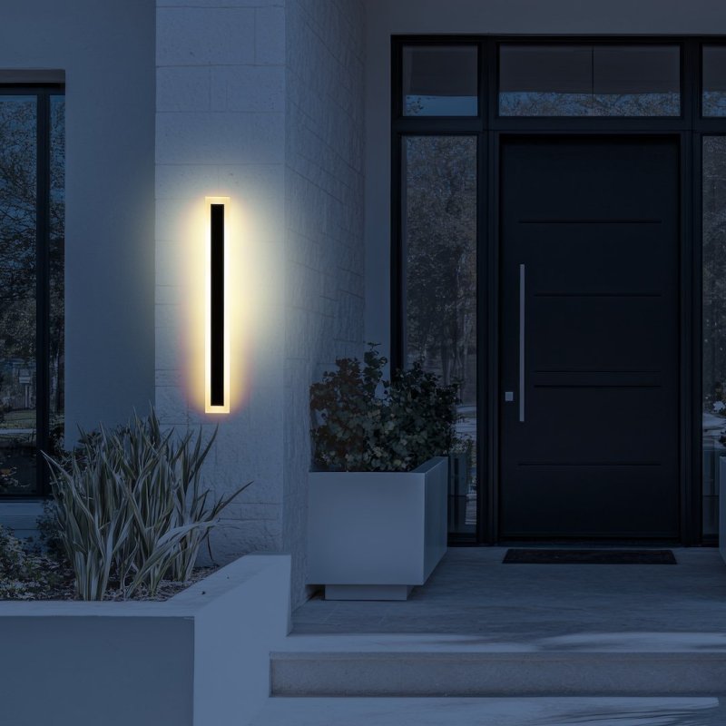 Lampa zewnętrzna ogrodowa kinkiet ścienny elewacyjny LED WOW 150cm czarny