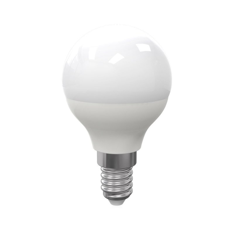 Żarówka LED E14 7W mleczna kulka G45 barwa zimna do biura kuchni warsztatu