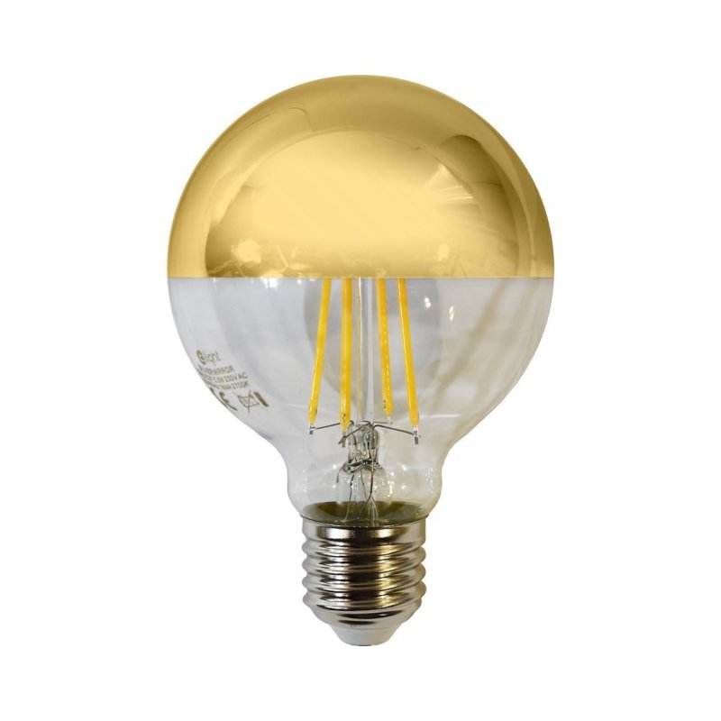 Żarówka LED E27 5W dekoracyjna filamentowa złota duża kulka G80 barwa ciepła