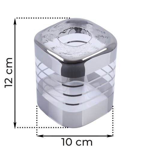 Klosz szklany do lampy uniwersalny chromowany z kolekcji HELIX
