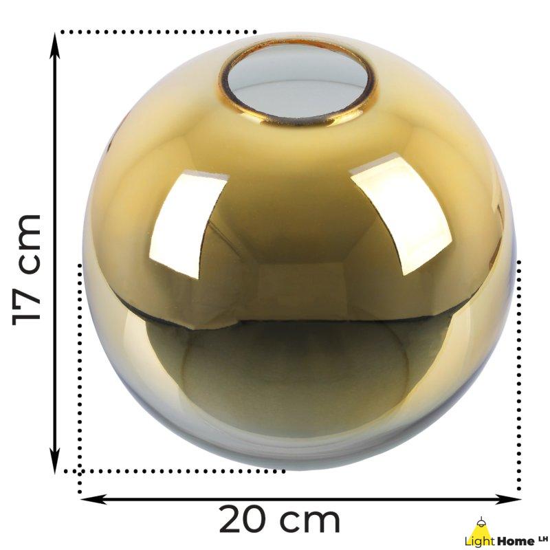 Klosz szklany złoty kula do lampy wiszącej sufitowej BERGEN GOLD 20cm glamour