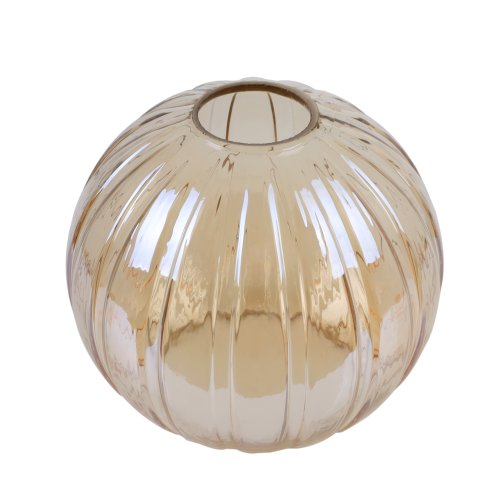 Klosz szklany ryflowany uniwersalny miodowa kula 15cm z kolekcji COSTA