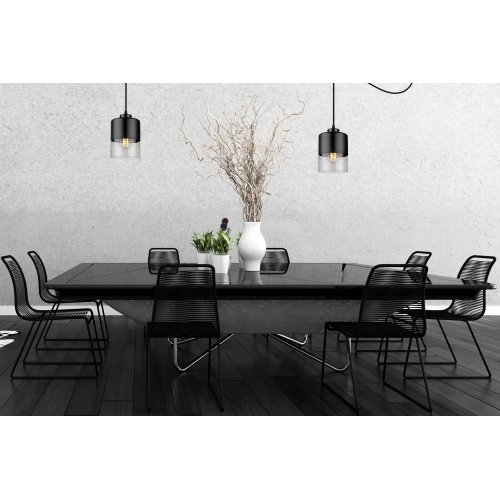 Klosz szklany uniwersalny czarny loft 12cm z kolekcji ROMA