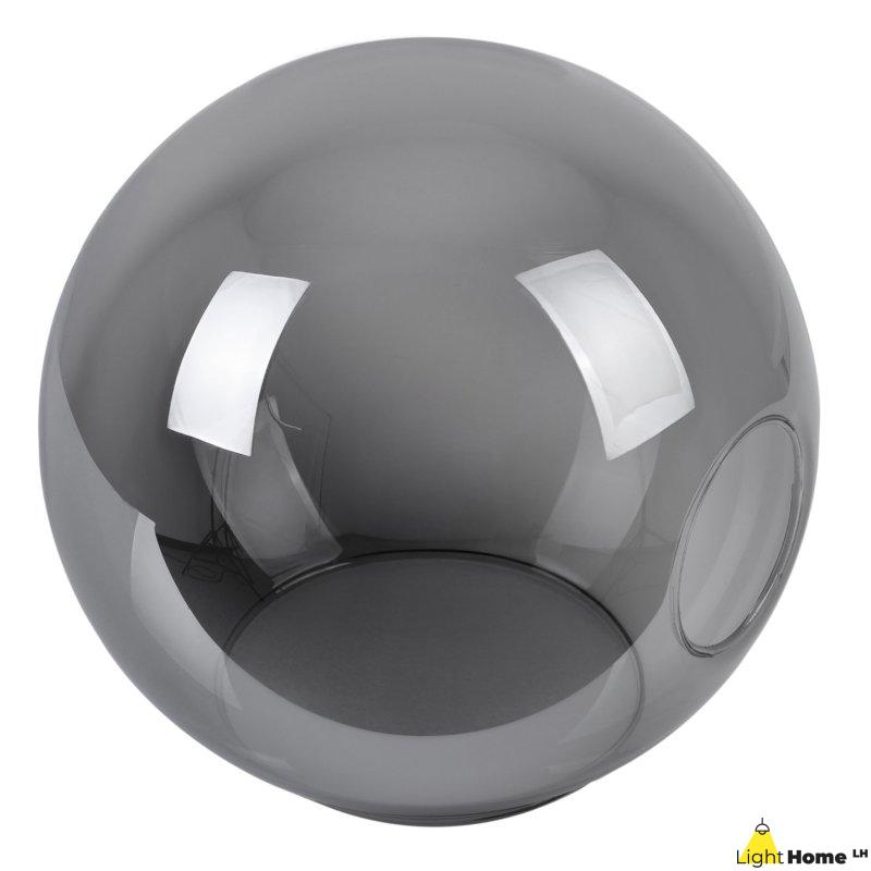 Klosz szklany do lampy wiszącej sufitowej RING grafitowy kula 14cm