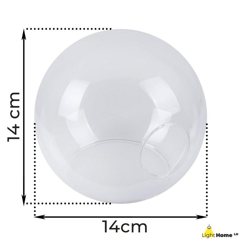 Klosz szklany do lampy wiszącej sufitowej RING bezbarwny kula 14cm