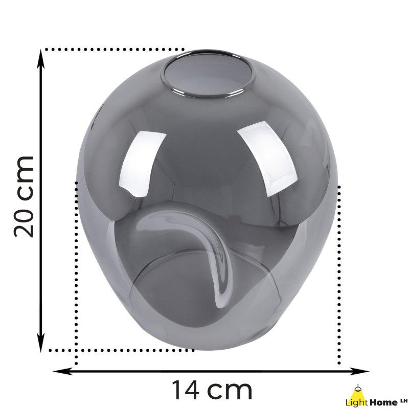 Klosz szklany do lampy wiszącej sufitowej PRAGA grafitowy nowoczesny 14cm