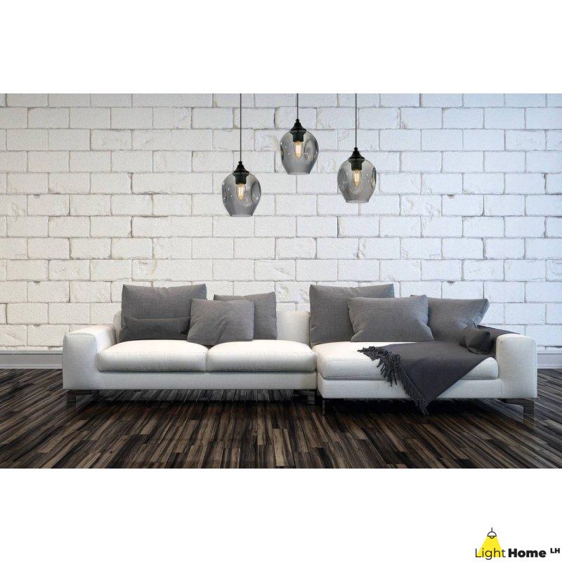 Klosz szklany do lampy wiszącej sufitowej PRAGA grafitowy nowoczesny 14cm