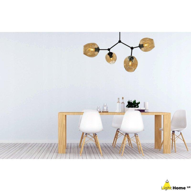 Klosz szklany do lampy wiszącej sufitowej PRAGA miodowy loft 14cm