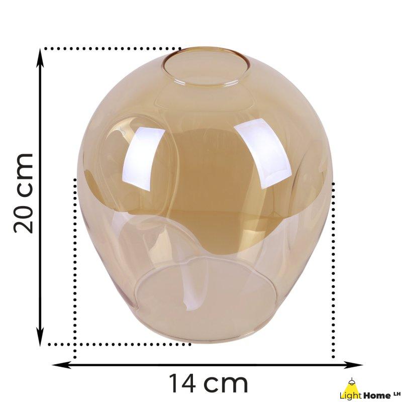 Klosz szklany do lampy wiszącej sufitowej PRAGA miodowy loft 14cm