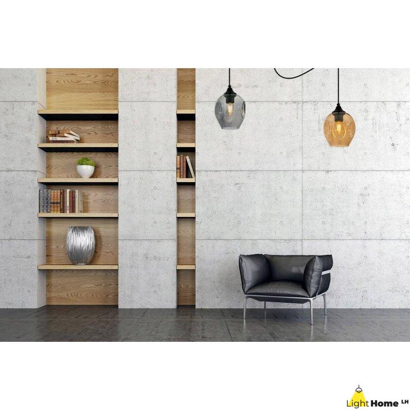 Klosz szklany do lampy wiszącej sufitowej PRAGA miodowy loft 14cm