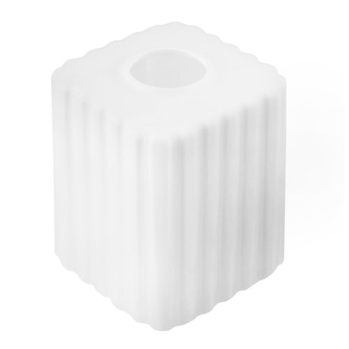 Klosz szklany uniwersalny biały sześcian glamour 10cm z kolekcji RIFFLE