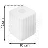 Klosz szklany uniwersalny biały sześcian glamour 10cm z kolekcji RIFFLE