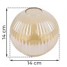 Klosz szklany uniwersalny miodowa kula glamour 14cm z kolekcji RIFFLE