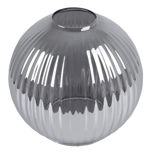 Klosz szklany uniwersalny grafitowa kula ryflowana 14cm z kolekcji RIFFLE