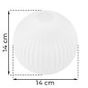 Klosz szklany uniwersalny biała kula glamour nowoczesna 14cm z kolekcji RIFFLE