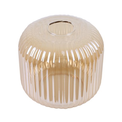 Klosz szklany uniwersalny topazowy miodowy 15cm z kolekcji RIFFLE