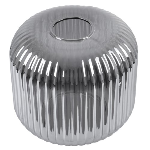 Klosz szklany uniwersalny grafitowy 15cm z kolekcji RIFFLE