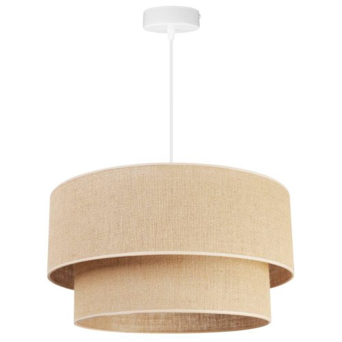 OUTLET -40% Regulowana lampa wisząca, abażur juta typu tort beżowy, 45 cm, E27