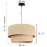 Lampa Wisząca Sufitowa z Dużym Abażurem JUTA Typu Tort 45 cm