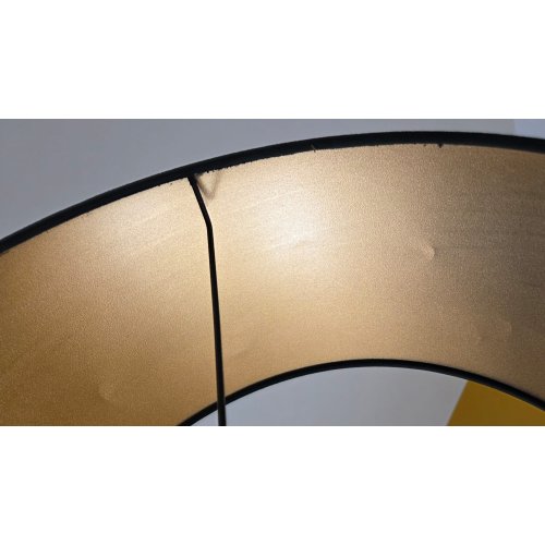 OUTLET-40% Lampa wisząca z welurowym abażurem w kolorze butelkowej zieleni, wnętrze złote o średnicy 44 cm, gwint E27