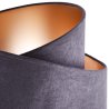 OUTLET -40% Lampa wisząca z asymetrycznym abażurem okrągłym, szarym 45 cm i wykończeniem złotym, E27
