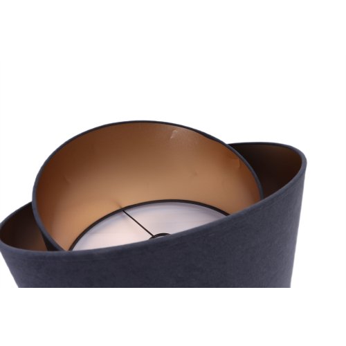 OUTLET -40% Lampa wisząca z asymetrycznym abażurem okrągłym, szarym 45 cm i wykończeniem złotym, E27