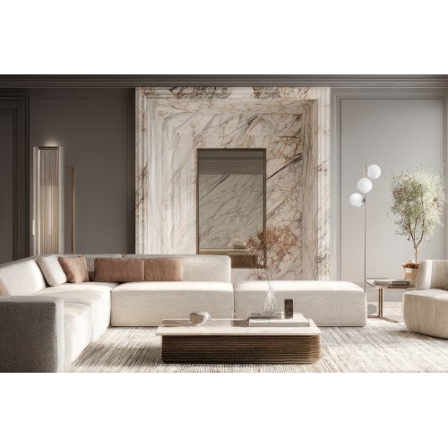 Lampa stojąca podłogowa SIENA, kaszmirowy beż, białe szklane kule, do sypialni i salonu, glamour