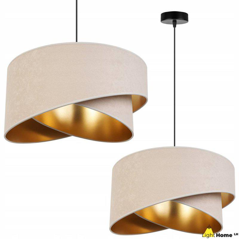 Elegancka Lampa Wisząca z Kremowym Kloszem Elegancka Lampa Wisząca z Kremowym Kloszem