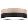 OUTLET -30% Lampa typu plafon WOOD, sufitowa, na 3 żarówki, czarny abażur 50cm, do salonu