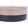 OUTLET -30% Lampa typu plafon WOOD, sufitowa, na 3 żarówki, czarny abażur 50cm, do salonu