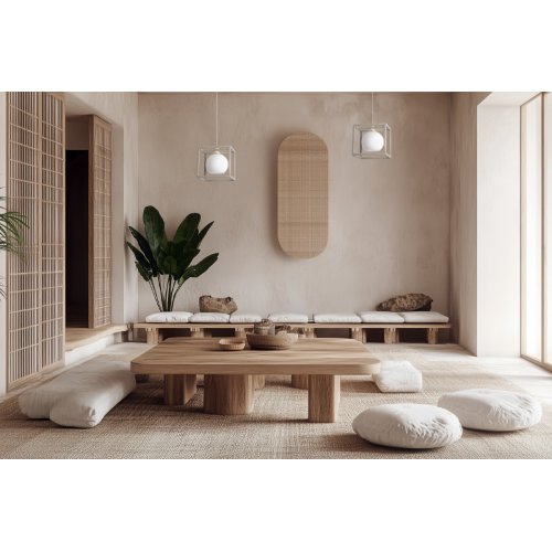 Lampa wisząca sufitowa żyrandol ELIZA klatka kaszmirowy beżowy biała szklana kula