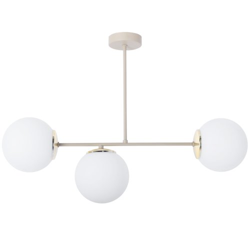 Lampa sufitowa wisząca żyrandol SIENA kaszmirowy beż złote dodatki do salonu jadalni