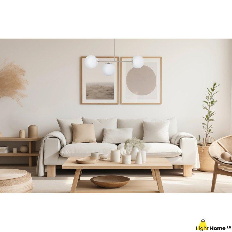 Lampa sufitowa wisząca żyrandol SIENA kaszmirowy beż złote dodatki do salonu jadalni