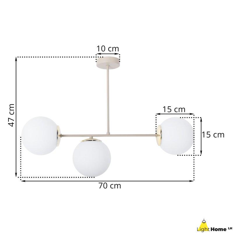 Lampa sufitowa wisząca żyrandol SIENA kaszmirowy beż złote dodatki do salonu jadalni