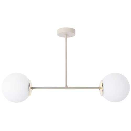 Lampa wisząca sufitowa żyrandol SIENA kaszmir beż białe szklane kule do salonu jadalni