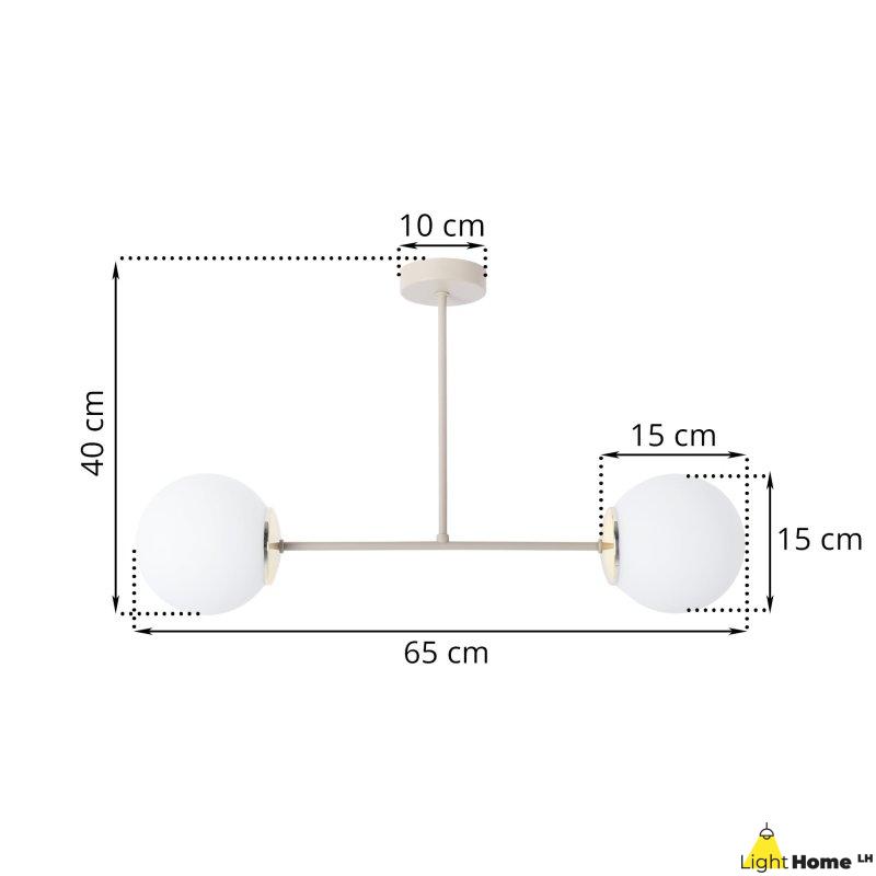 Lampa wisząca sufitowa żyrandol SIENA kaszmir beż białe szklane kule do salonu jadalni