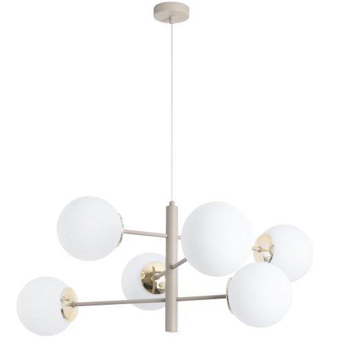 Lampa wisząca sufitowa żyrandol kaszmirowy beżowy VICENZA glamour nad stół do salonu