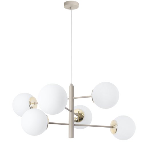 Lampa wisząca sufitowa żyrandol kaszmirowy beżowy VICENZA glamour nad stół do salonu