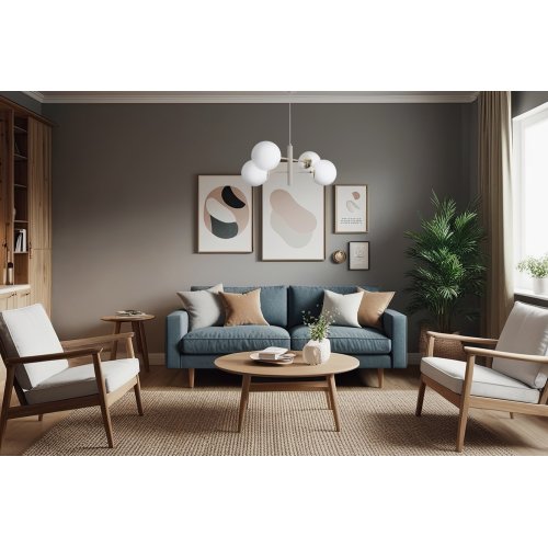 Lampa wisząca sufitowa żyrandol kaszmirowy VICENZA do kuchni salonu jadalni szklane kule