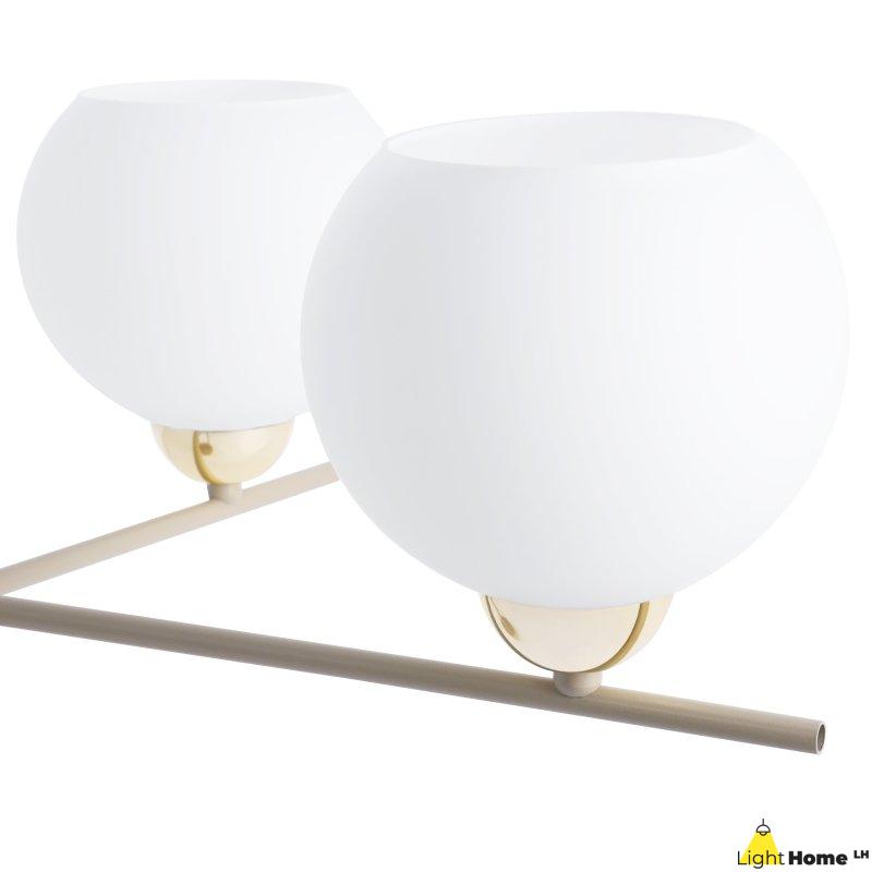 Lampa sufitowa wisząca żyrandol MODENA beżowy białe szkło skrzyżowane ramiona