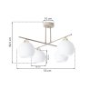 Lampa sufitowa wisząca żyrandol MODENA beżowy białe szkło skrzyżowane ramiona
