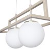 Lampa wisząca sufitowa żyrandol CELESTE beżowy kaszmirowy białe kule nad stół wyspę