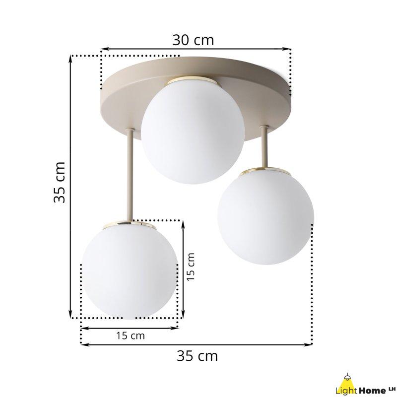 Lampa sufitowa wisząca żyrandol FLORENCE beżowy kaszmirowy białe kule do kuchni jadalni