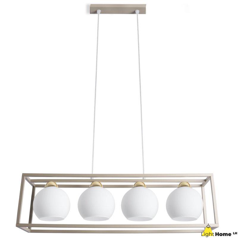 Lampa wisząca sufitowa żyrandol ELIZA kaszmir taupe szklane kule do kuchni jadalni salonu